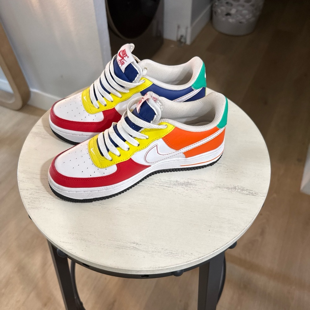 Nike Kids Sneakers in Red, Blue, and Yellow